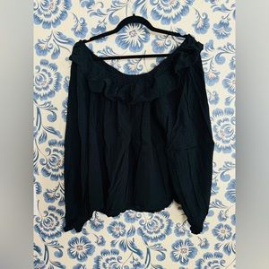 NWOT Black Knox Rose Peasant Blouse XXL